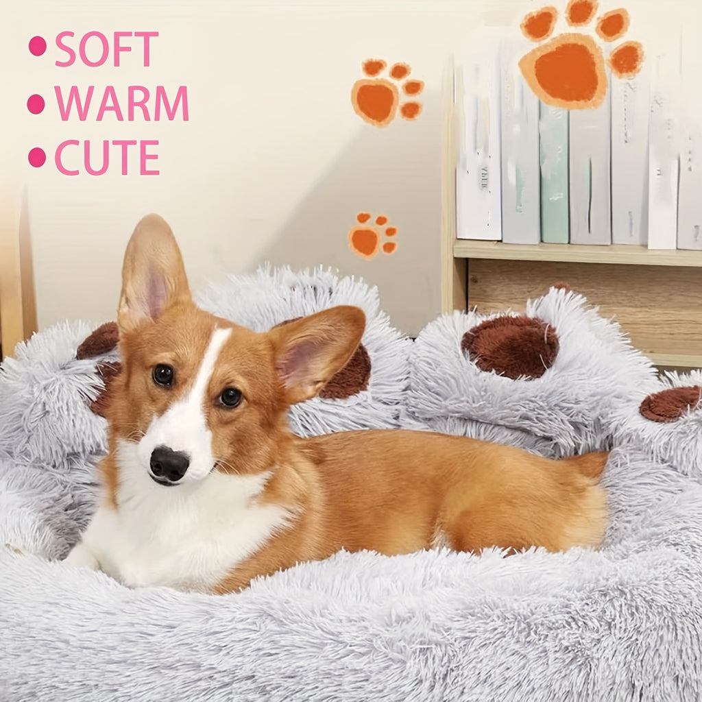 Thickened Plush Bear Paw Pet Bed for Dogs & Cats - Extra Large Paw Suit Bed with Non-Slip Bottom, Soft Warm Cushion Suitable for Small, Medium & Large Dogs - Cozy Bedding Gift for Puppies & Kittens
