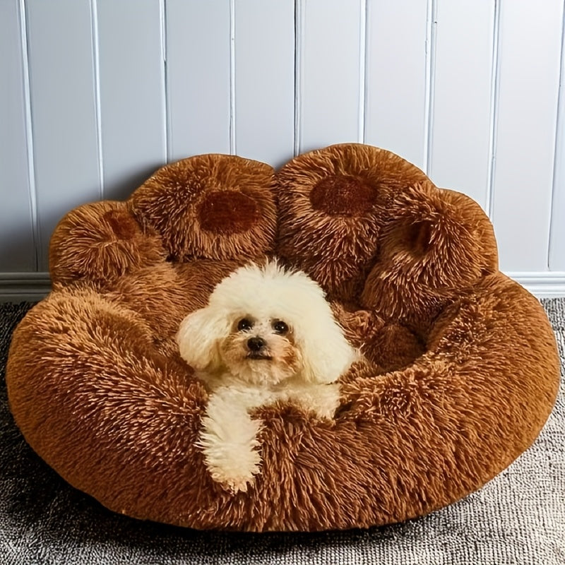 Thickened Plush Bear Paw Pet Bed for Dogs & Cats - Extra Large Paw Suit Bed with Non-Slip Bottom, Soft Warm Cushion Suitable for Small, Medium & Large Dogs - Cozy Bedding Gift for Puppies & Kittens