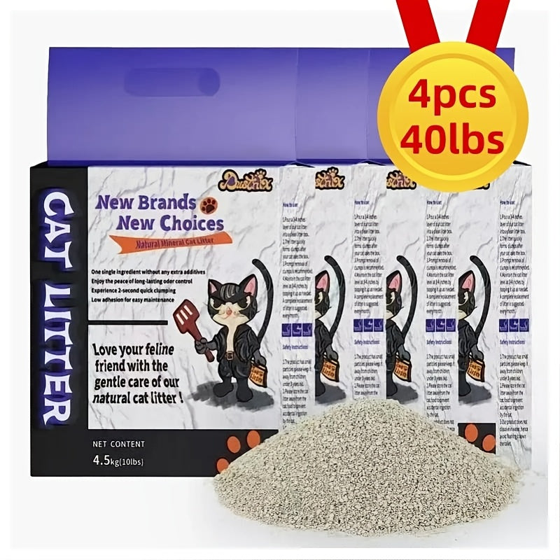 20 Lbs\u002F40 Lbs Natural Mineral Cat Litter - Fragrance-Free & Dust-Free Hard Clumping Litter with Odor Control, Fast-Drying Absorbent Granules, Additive-Free Multi-Cat Household Suitable for Litter, Easy Scoop, Heavy-Duty Pack