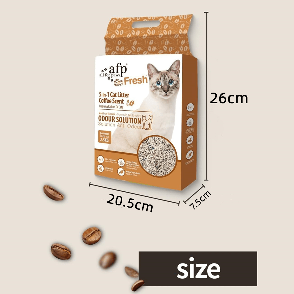 All For Paws 33Lbs\u002F6pcs Cat Litter With Coffee Scent 5 in 1 Cat Litter Clearance Quick Clumping Low Dust Tofu Cat Litter 5.5Lbs Each Pack