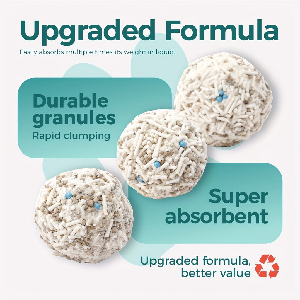 6pack Flushable Tofu & Tapioca Blend Cat Litter - Quick Clumping Low Dust Odor Control, Flushable Kitty Litter Suitable for Smart Litter Boxes & Automatic Litter Systems, Ideal for Kittens & Cats
