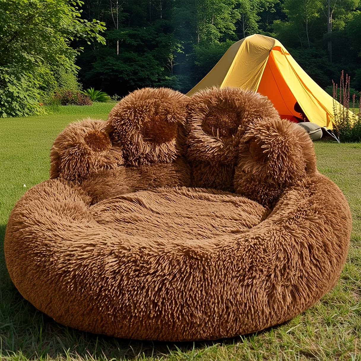Thickened Plush Bear Paw Pet Bed for Dogs & Cats - Extra Large Paw Suit Bed with Non-Slip Bottom, Soft Warm Cushion Suitable for Small, Medium & Large Dogs - Cozy Bedding Gift for Puppies & Kittens