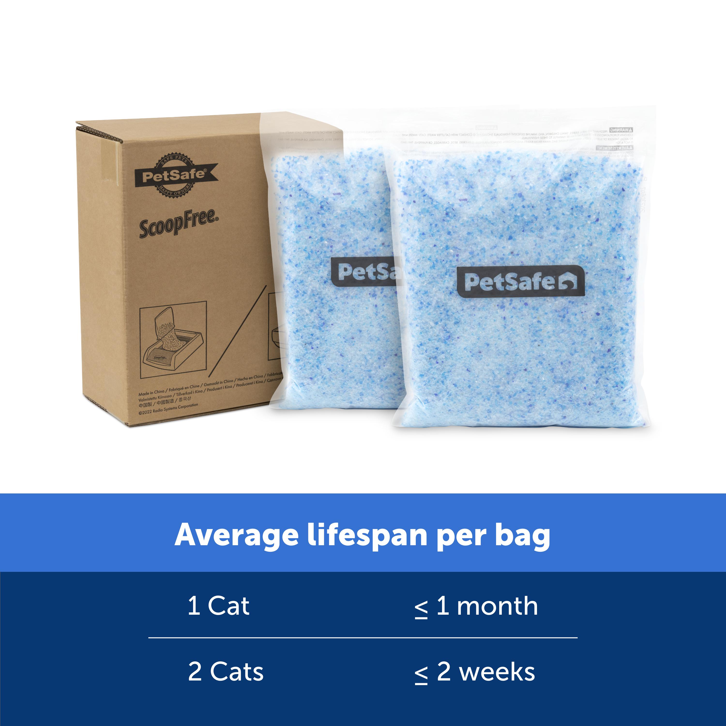 PetSafe® ScoopFree Premium Crystal Litter, 2-Pack – Includes 2 Bags of Lightly Scented Litter – Absorbs Odors 5x better than Clay Clumping – Low Tracking for Less Mess – Lasts up to a Month