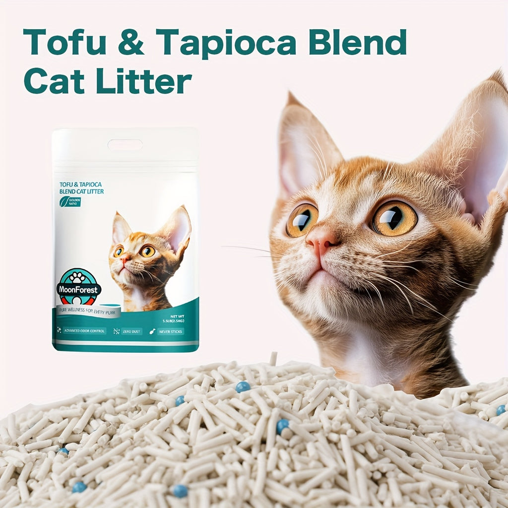 Tofu & Tapioca Blend Cat Litter, Kitty Litter, Odor Control Quick Clumping Low Dust, Kitten Litter, Smart Litter Boxes Cat Litter, A Ideal Partner for Automatic Litter Boxes, Tofu Cat Litter, Flushable Cat Litter