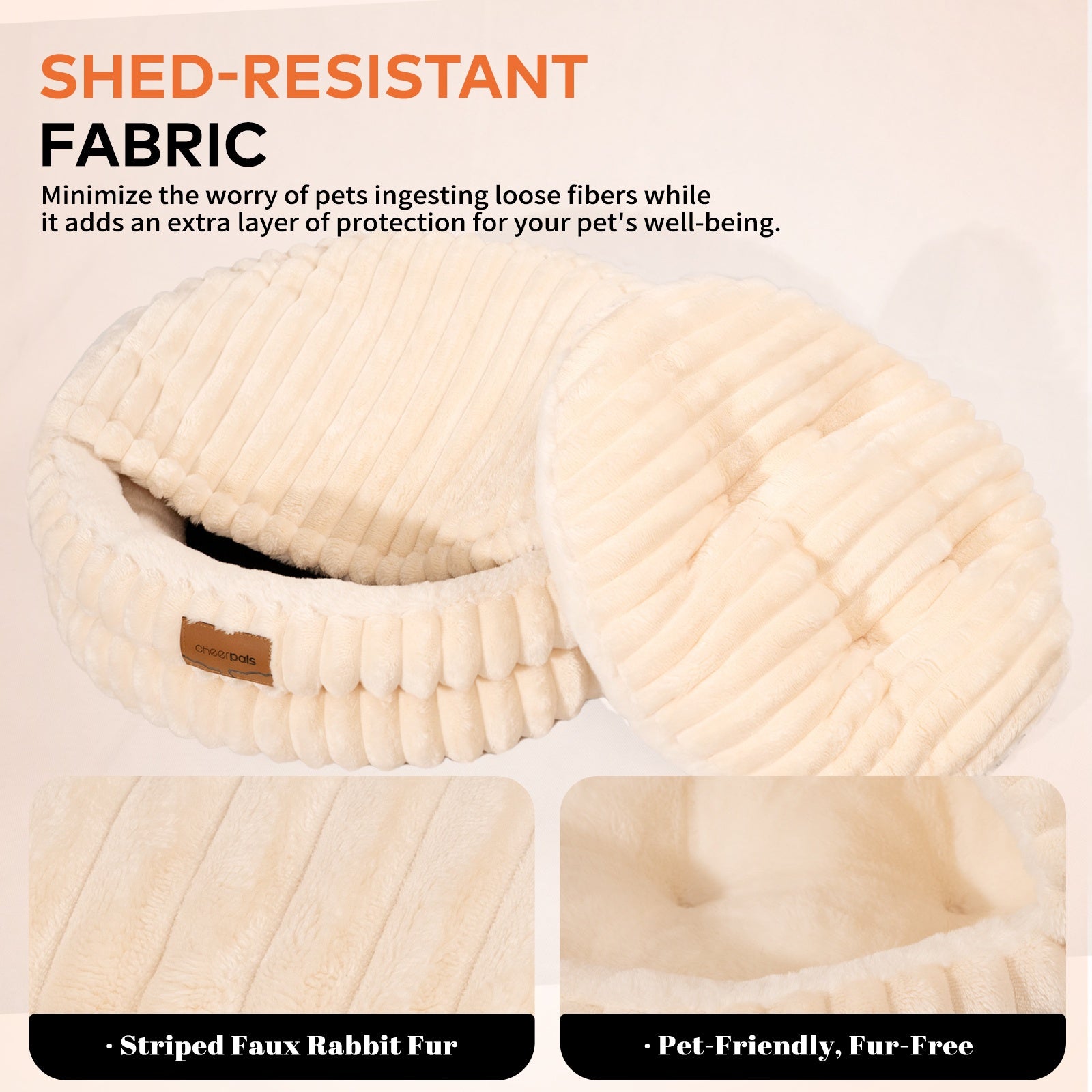 CheerPals Twisted Cat & Dog Bed - Spacious Round Pet Sofa with Removable Cushion, Soft Durable Design, No Assembly Required, Cozy Indoor Bed for Cats & Small Dogs, Classic Style in, Grey, Navy - Ideal for Apartments & Condos, Pet Furniture