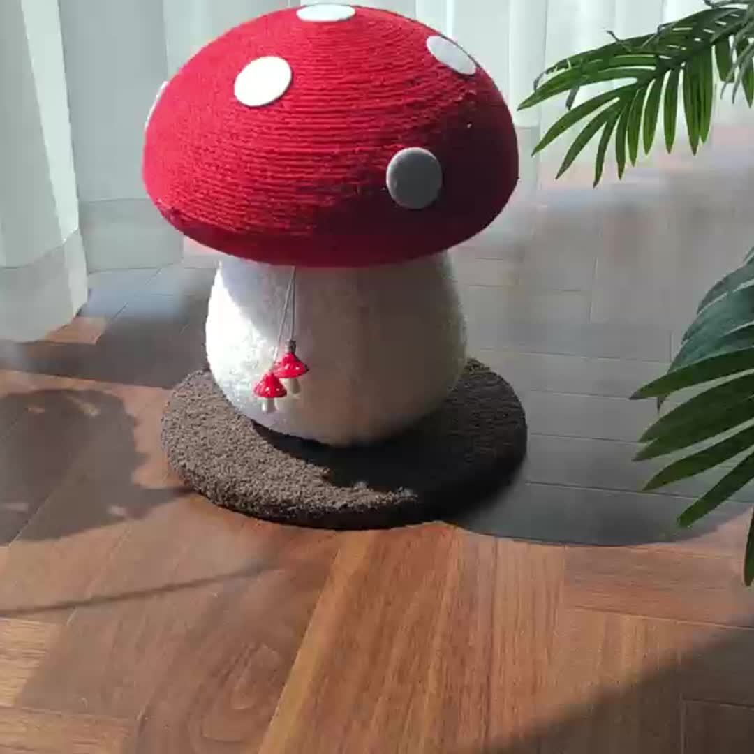 Mushroom Cat Scratching Post & Climbing Tower 3-in-1 | Sisal-Enhanced Scratch Board With Interactive Toys | Durable Kitten\u002FCat Claw Trimmer For Indoor Cats