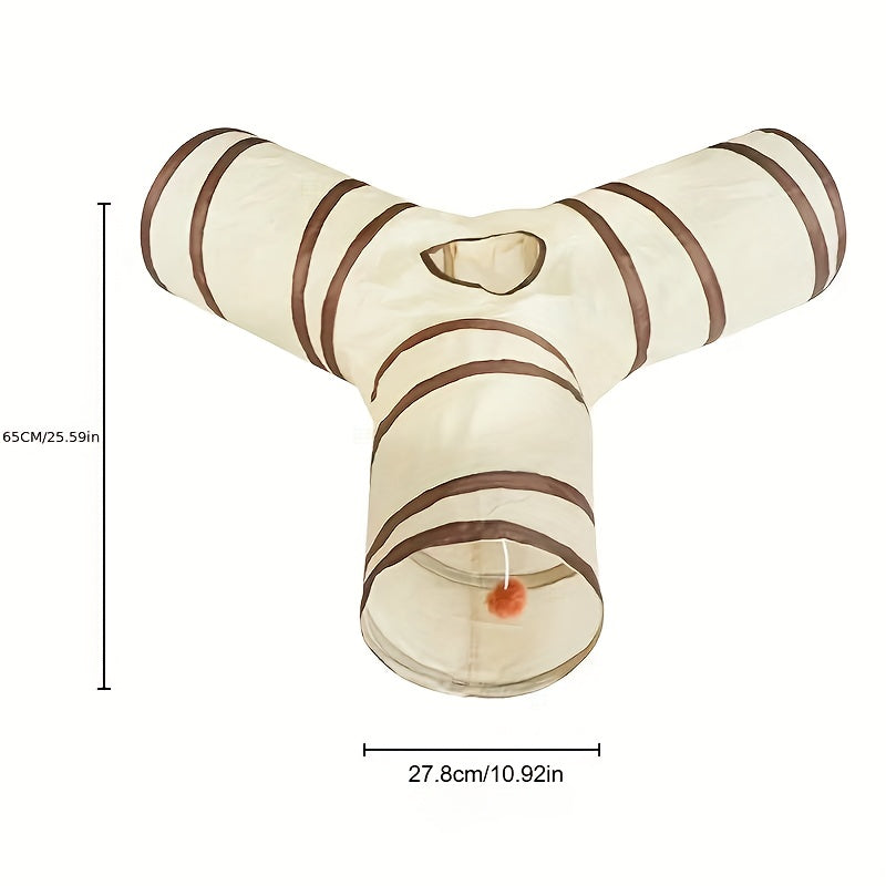 Foldable Cat Tunnel Toy - Collapsible Y-Shape Play Tube for Kittens & Cats - Easy Storage Pet Playhouse - 4-Season Indoor\u002F Outdoor Fun, Kitten Playtime, Durable, Lightweight Construction, Playful Pets, Kitten Parents