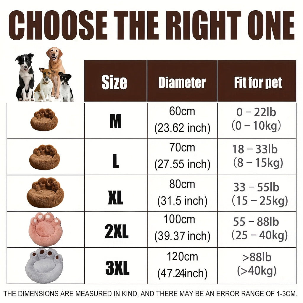 Thickened Plush Bear Paw Pet Bed for Dogs & Cats - Extra Large Paw Suit Bed with Non-Slip Bottom, Soft Warm Cushion Suitable for Small, Medium & Large Dogs - Cozy Bedding Gift for Puppies & Kittens