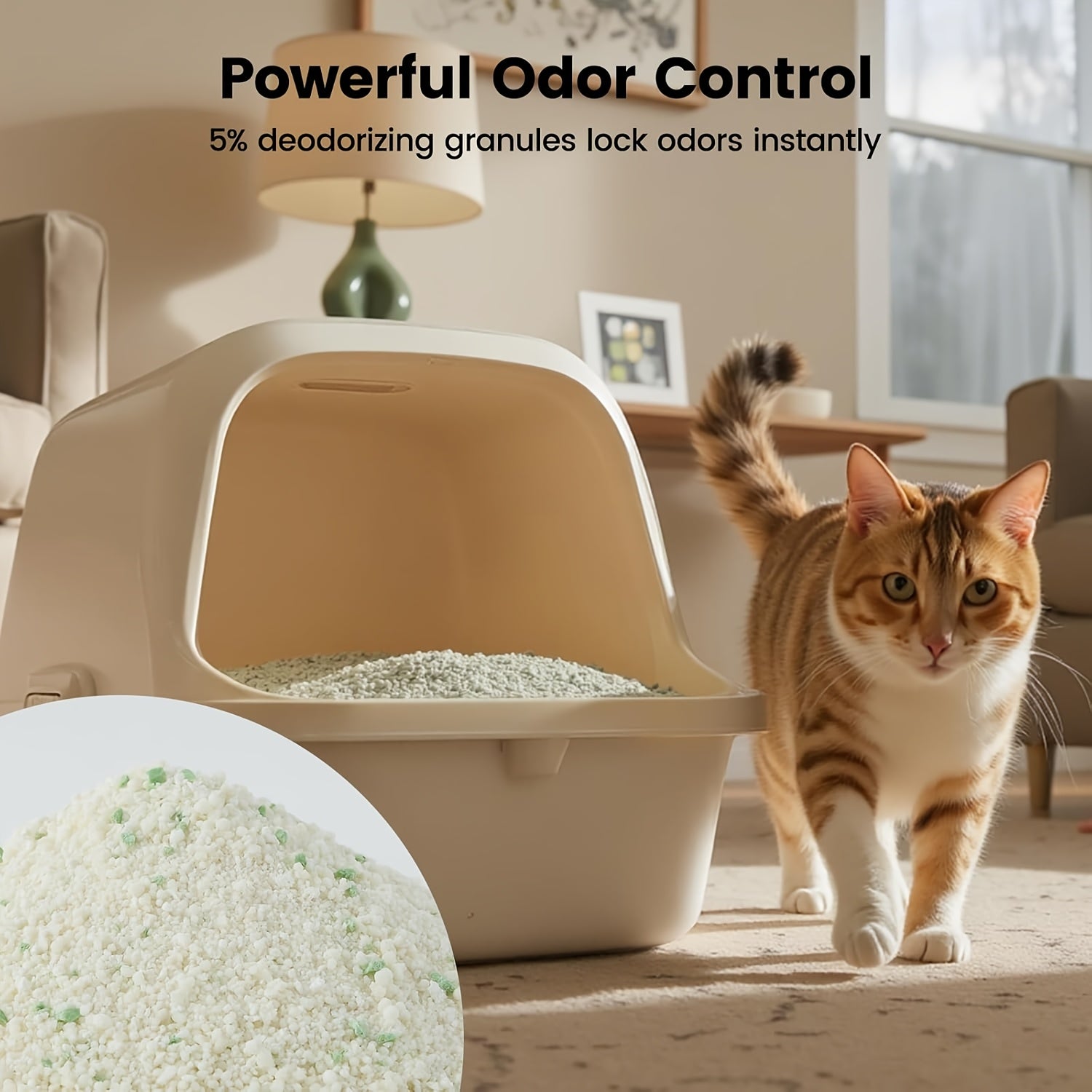 1 Nomipaw Cassava Cat Litter | Clumping, Odor Control, Ultra Absorbent and Fast Drying, Plant-Based Natural, Low Tracking, Unscented with Deodorizing Agent, 9 lbs