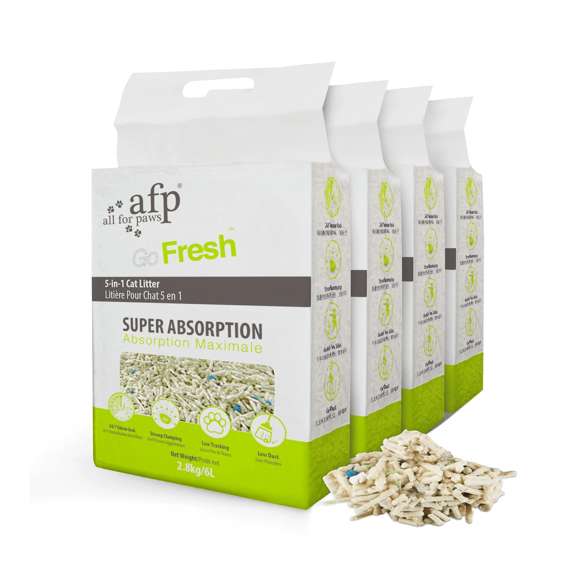 All For Paws 24.64 lb\u002F4pcs Cat Litter Flushable 5-in-1 Tofu Cat Litter With Space Sand Naturally Rapid Clumping Odorless Tofu Litter Cat Clearance 6.2 lb\u002F Pack