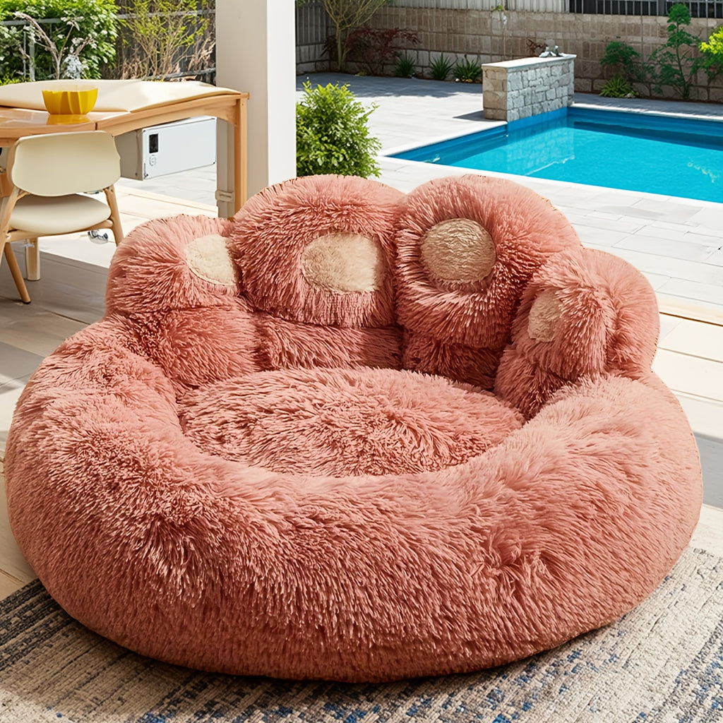 Thickened Plush Bear Paw Pet Bed for Dogs & Cats - Extra Large Paw Suit Bed with Non-Slip Bottom, Soft Warm Cushion Suitable for Small, Medium & Large Dogs - Cozy Bedding Gift for Puppies & Kittens