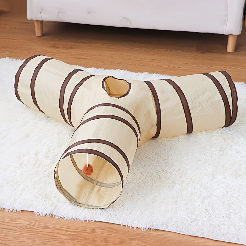 Foldable Cat Tunnel Toy - Collapsible Y-Shape Play Tube for Kittens & Cats - Easy Storage Pet Playhouse - 4-Season Indoor\u002F Outdoor Fun, Kitten Playtime, Durable, Lightweight Construction, Playful Pets, Kitten Parents