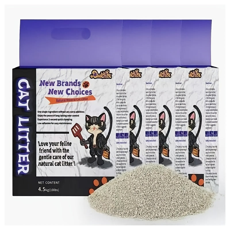 20 Lbs\u002F40 Lbs Natural Mineral Cat Litter - Fragrance-Free & Dust-Free Hard Clumping Litter with Odor Control, Fast-Drying Absorbent Granules, Additive-Free Multi-Cat Household Suitable for Litter, Easy Scoop, Heavy-Duty Pack