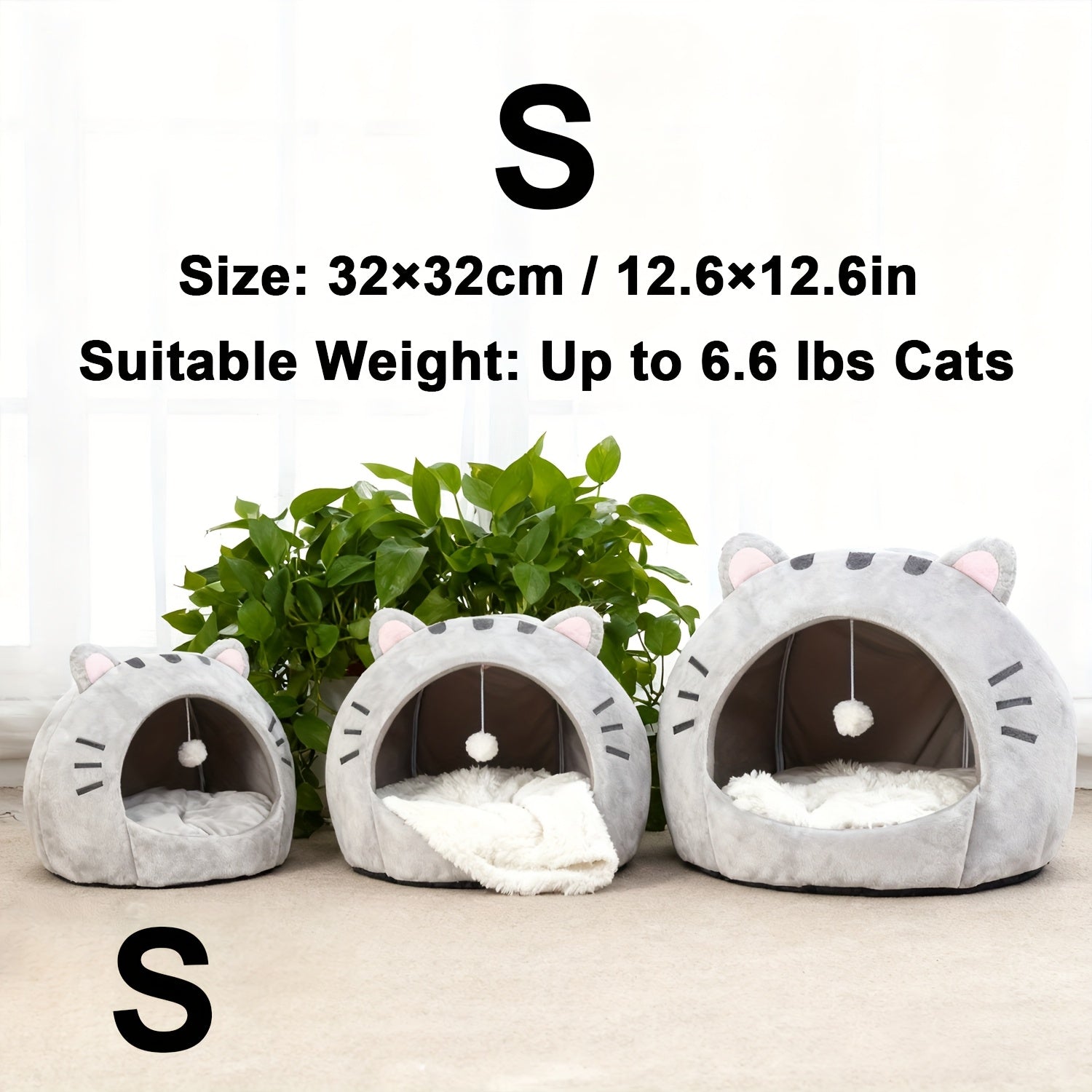 Heritage Polyester Pet House with Thermal-Lined Canopy And Soft Pillow, Cozy Tent for Indoor Cats, Provides Year-Round Warmth And Is Machine-Washable, Perfect for Gifting