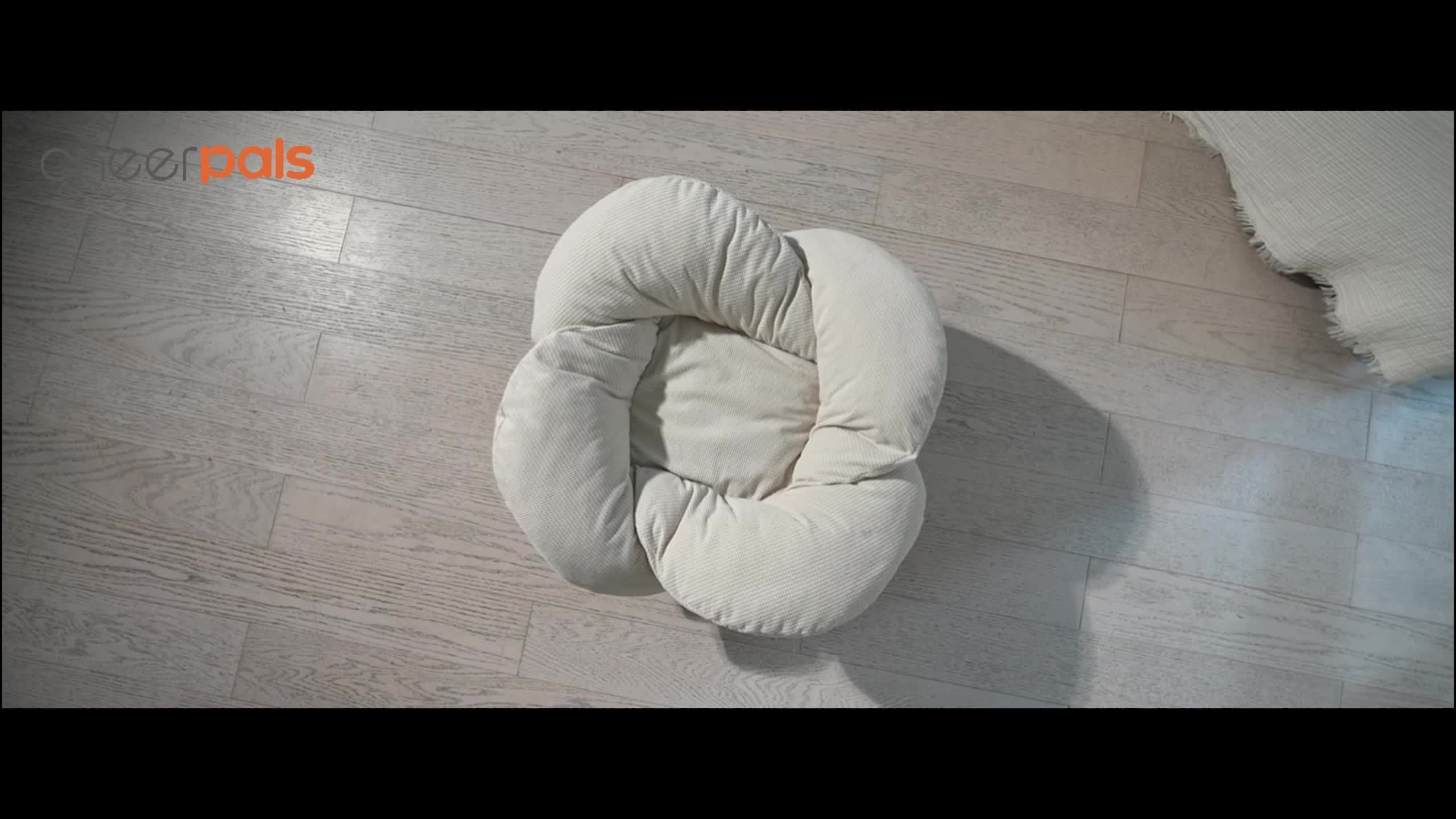 Elevated Cat Bed Wooden with Cushion Fluffy Pet Couch Sofa for Indoor Cats Raised Kitty Lounge Chair with Hardware Tool Suitable for Puppy, Cat Furniture