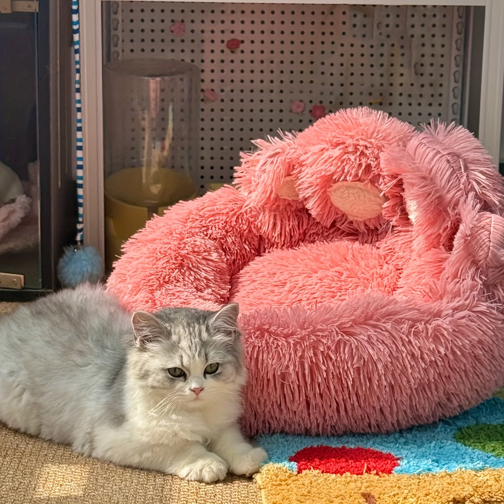 Thickened Plush Bear Paw Pet Bed for Dogs & Cats - Extra Large Paw Suit Bed with Non-Slip Bottom, Soft Warm Cushion Suitable for Small, Medium & Large Dogs - Cozy Bedding Gift for Puppies & Kittens