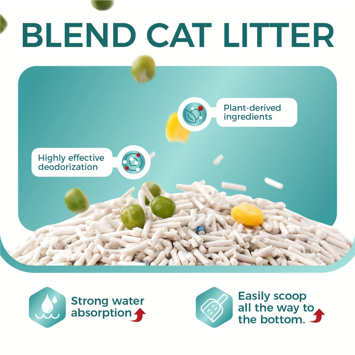 6pack Flushable Tofu & Tapioca Blend Cat Litter - Quick Clumping Low Dust Odor Control, Flushable Kitty Litter Suitable for Smart Litter Boxes & Automatic Litter Systems, Ideal for Kittens & Cats