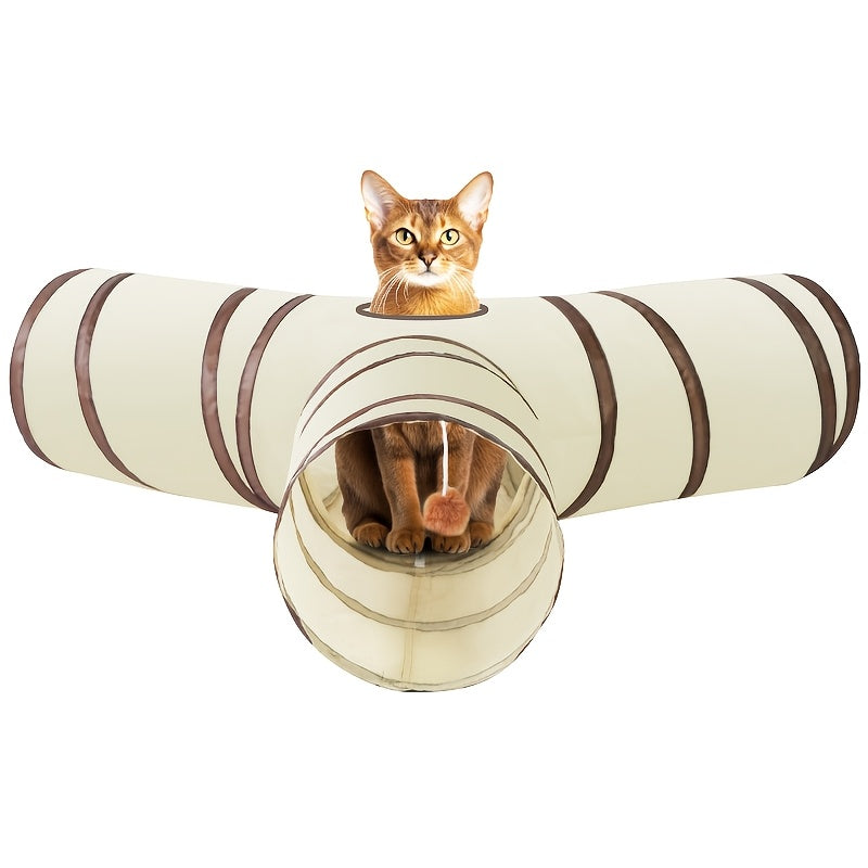 Foldable Cat Tunnel Toy - Collapsible Y-Shape Play Tube for Kittens & Cats - Easy Storage Pet Playhouse - 4-Season Indoor\u002F Outdoor Fun, Kitten Playtime, Durable, Lightweight Construction, Playful Pets, Kitten Parents