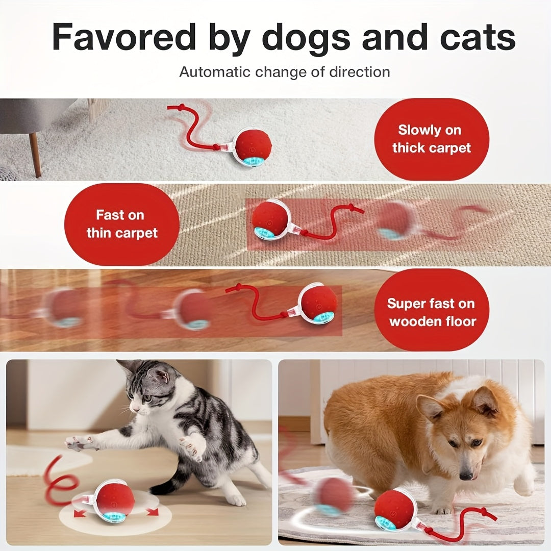 1\u002F2\u002F3pcs Interactive Cat & Dog Toys Balls - Automatic Electric Fast Moving Rolling Ball for Indoor Fun on Carpet - Ideal for Entertaining Bored Indoor Pets