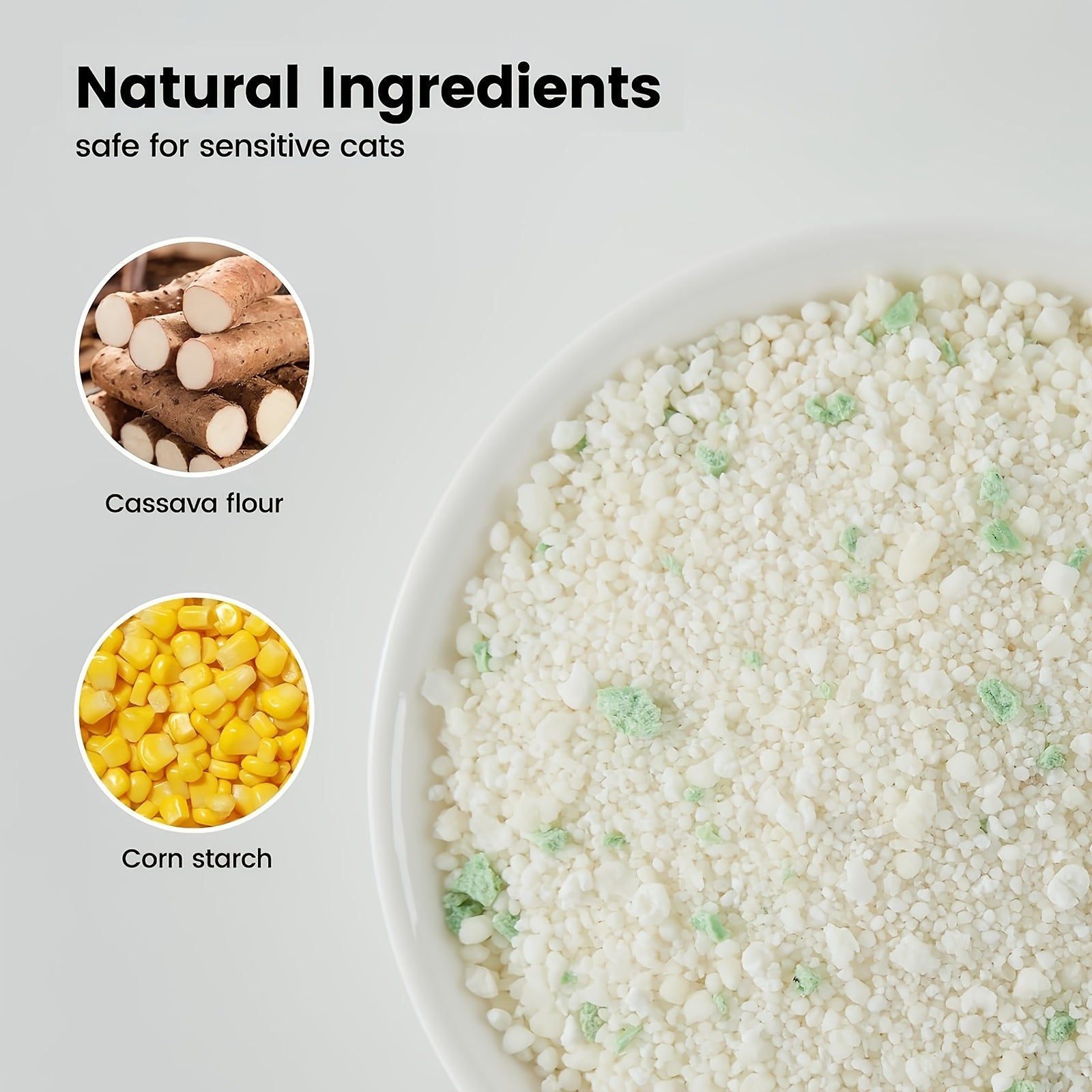 1 Nomipaw Cassava Cat Litter | Clumping, Odor Control, Ultra Absorbent and Fast Drying, Plant-Based Natural, Low Tracking, Unscented with Deodorizing Agent, 9 lbs