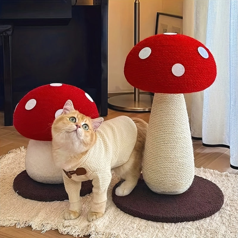 Mushroom Cat Scratching Post & Climbing Tower 3-in-1 | Sisal-Enhanced Scratch Board With Interactive Toys | Durable Kitten\u002FCat Claw Trimmer For Indoor Cats