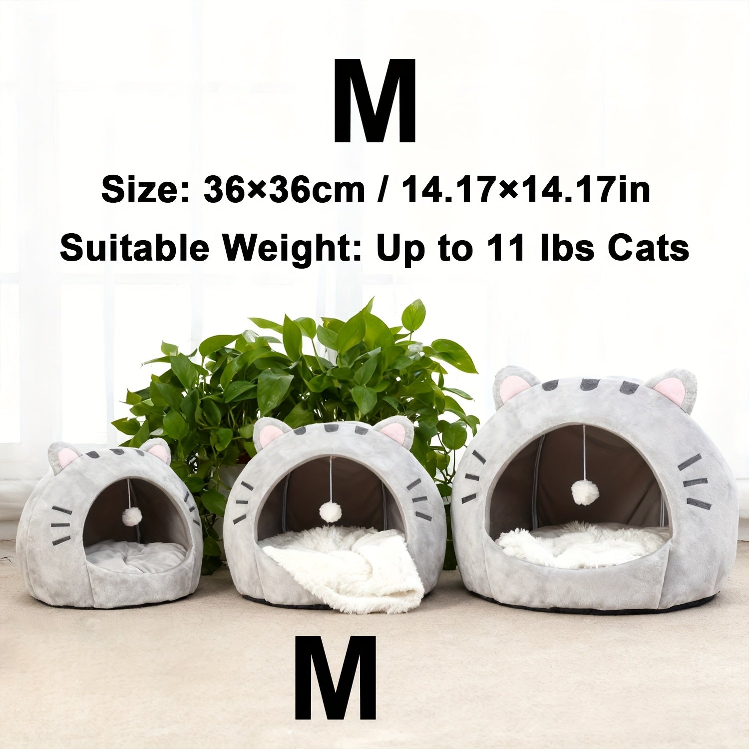 Heritage Polyester Pet House with Thermal-Lined Canopy And Soft Pillow, Cozy Tent for Indoor Cats, Provides Year-Round Warmth And Is Machine-Washable, Perfect for Gifting