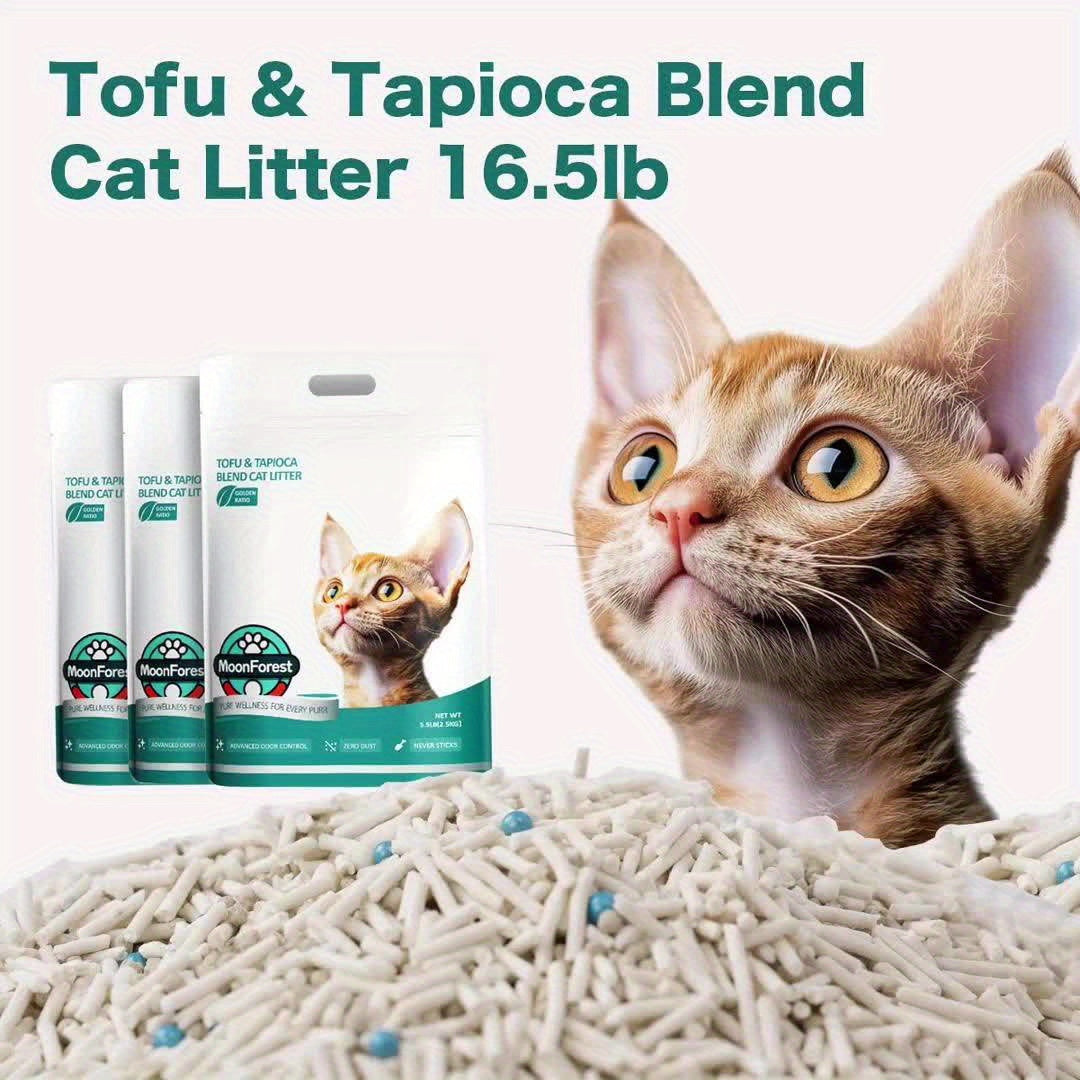Tofu & Tapioca Blend Cat Litter, Kitty Litter, Odor Control Quick Clumping Low Dust, Kitten Litter, Smart Litter Boxes Cat Litter, A Ideal Partner for Automatic Litter Boxes, Tofu Cat Litter, Flushable Cat Litter