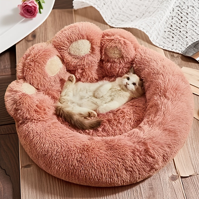 Thickened Plush Bear Paw Pet Bed for Dogs & Cats - Extra Large Paw Suit Bed with Non-Slip Bottom, Soft Warm Cushion Suitable for Small, Medium & Large Dogs - Cozy Bedding Gift for Puppies & Kittens