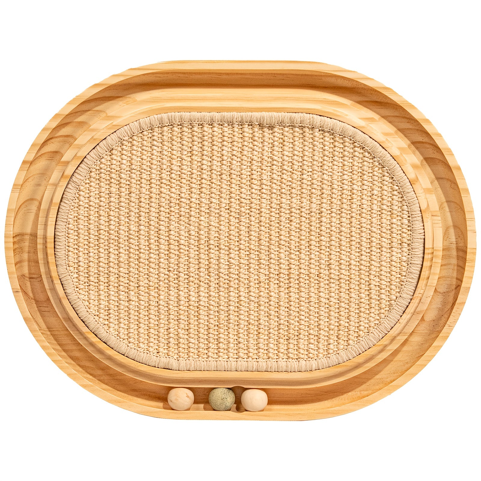 Wooden Interactive Cat Toy Featuring a Track, Designed for Indoor Cats to Scratch And Exercise
