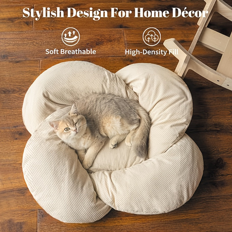 Elevated Cat Bed Wooden with Cushion Fluffy Pet Couch Sofa for Indoor Cats Raised Kitty Lounge Chair with Hardware Tool Suitable for Puppy, Cat Furniture