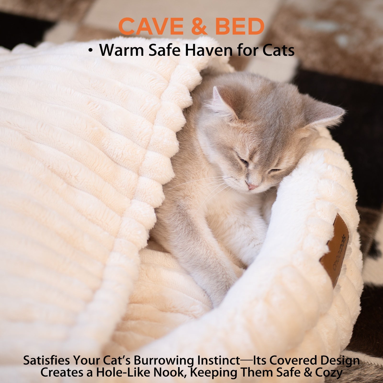 CheerPals Twisted Cat & Dog Bed - Spacious Round Pet Sofa with Removable Cushion, Soft Durable Design, No Assembly Required, Cozy Indoor Bed for Cats & Small Dogs, Classic Style in, Grey, Navy - Ideal for Apartments & Condos, Pet Furniture